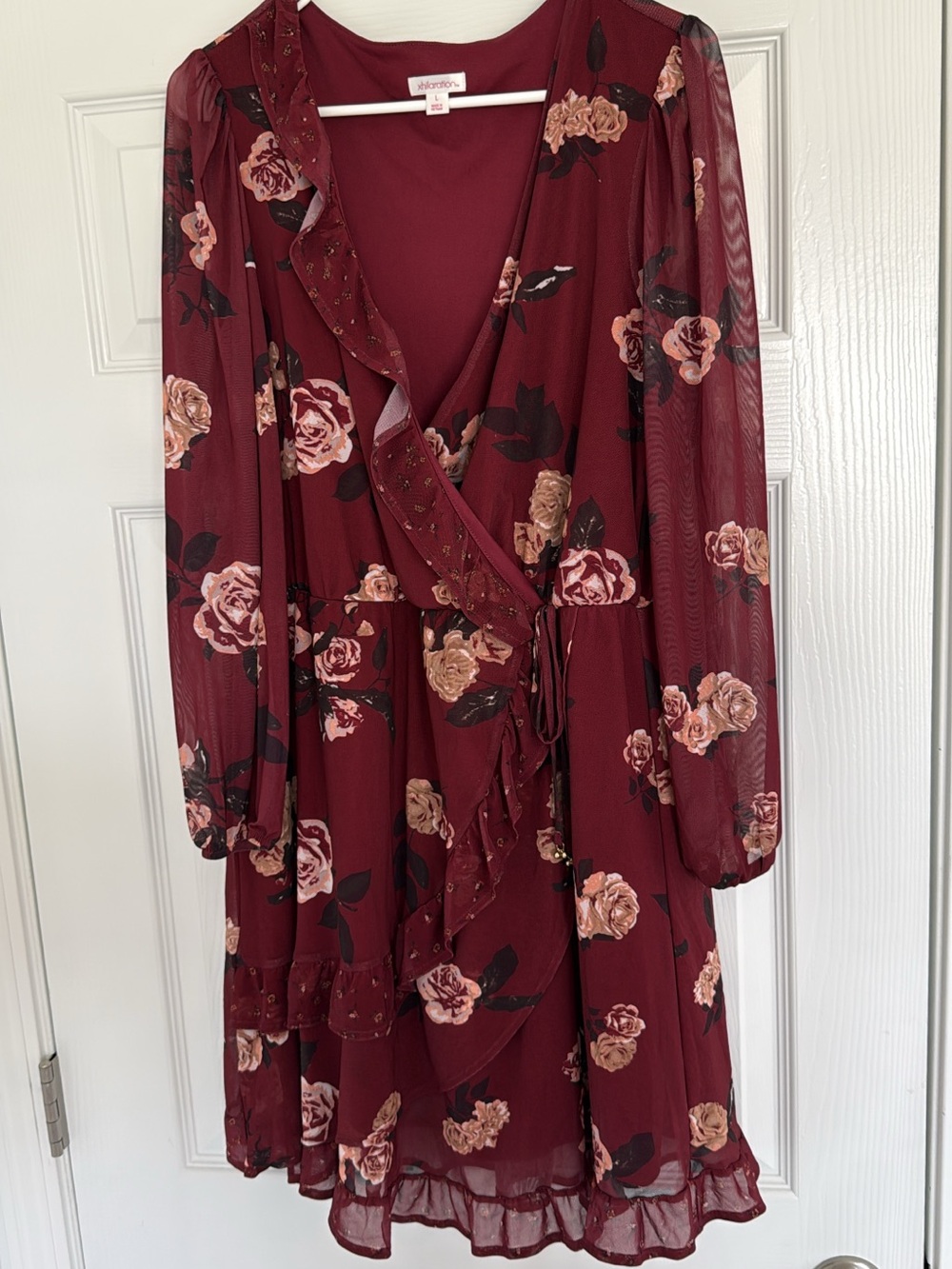 Xhilaration Burgundy Floral Dress